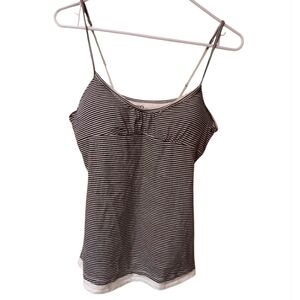 Y2k  One Step Ahead Black and White Striped Camisole